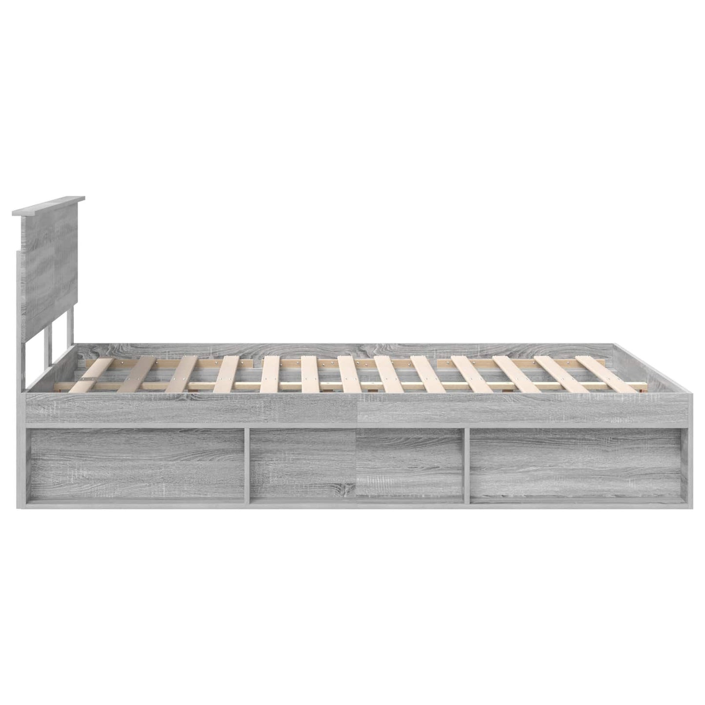 Bed Frame Grey Sonoma 140 x 200 cm Solid Pine Wood