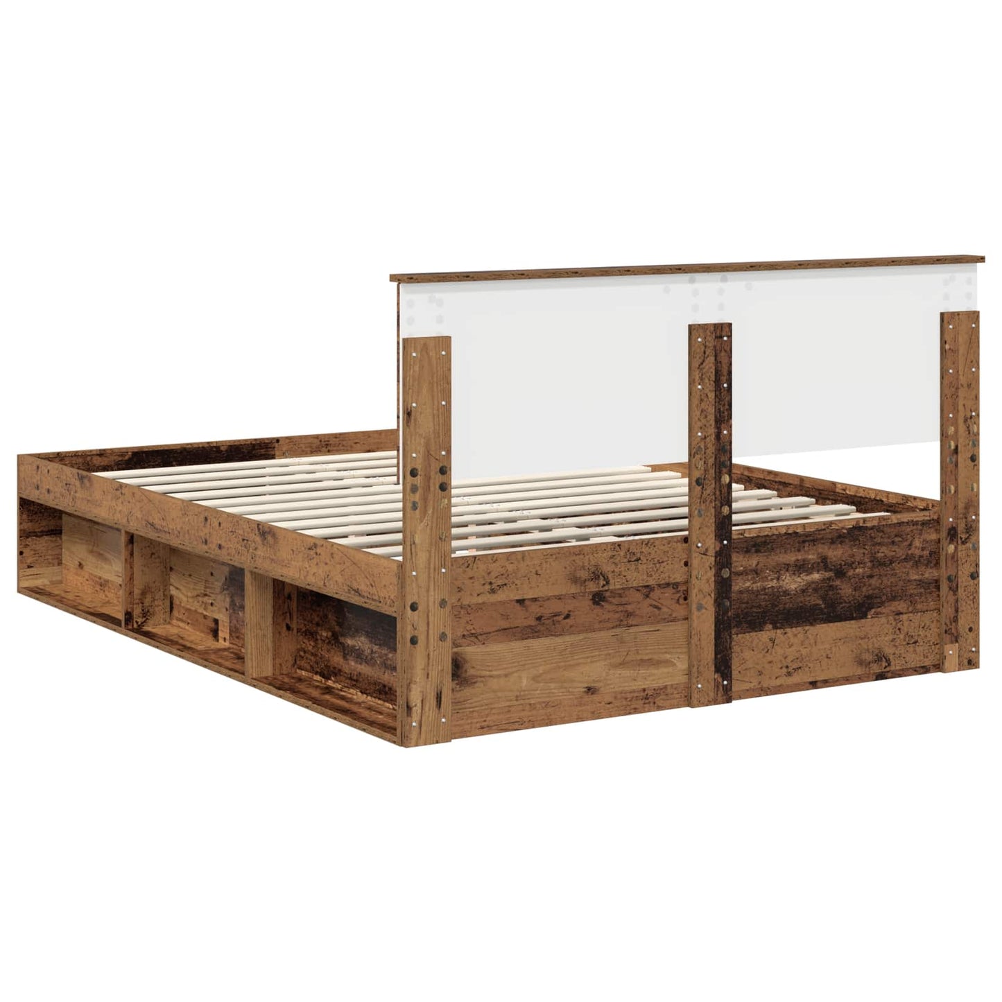 Bed Frame with Headboard Old Wood 140 x 190 cm Solid Pine Wood