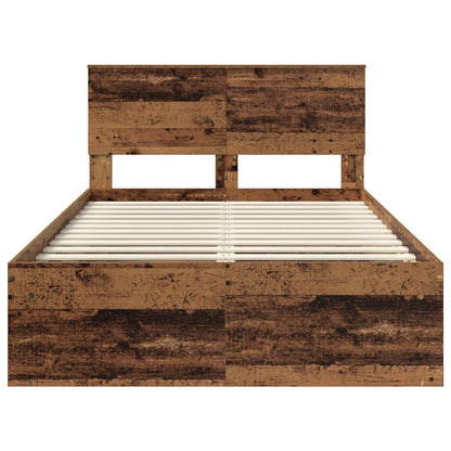 Bed Frame with Headboard Old Wood 120 x 200 cm Solid Pine Wood