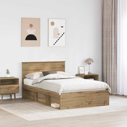 Bed Frame Artisian Oak 120 x 200 cm Solid Pine Wood
