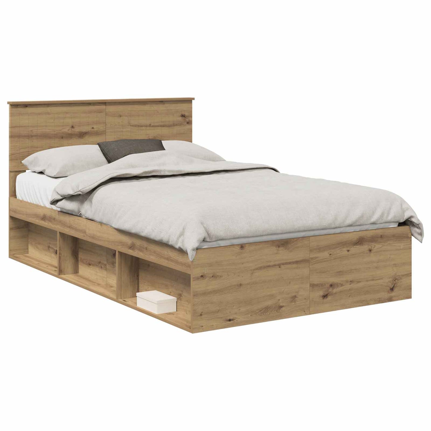 Bed Frame Artisian Oak 120 x 200 cm Solid Pine Wood