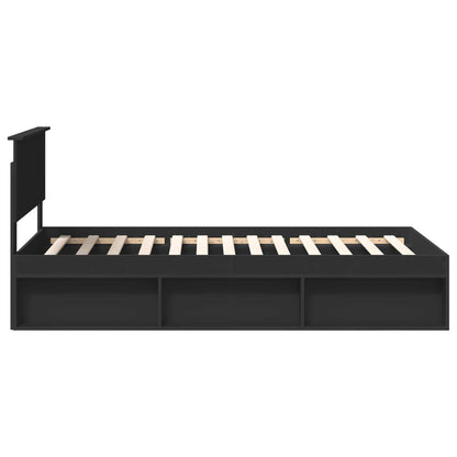 Bed Frame with Headboard Black 100 x 200 cm Solid Pine Wood