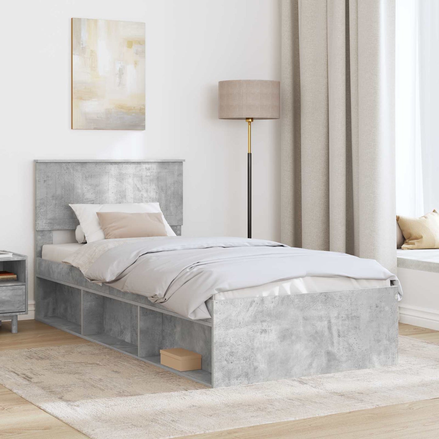 Bed Frame with Headboard Concerte 90 x 200 cm Solid Pine Wood
