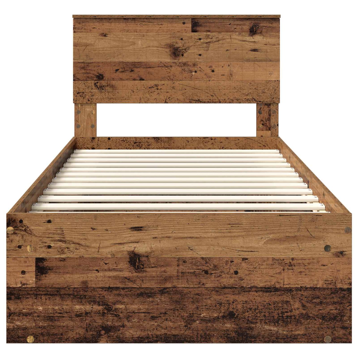 Bed Frame with Headboard Old Wood 90 x 200 cm Solid Pine Wood