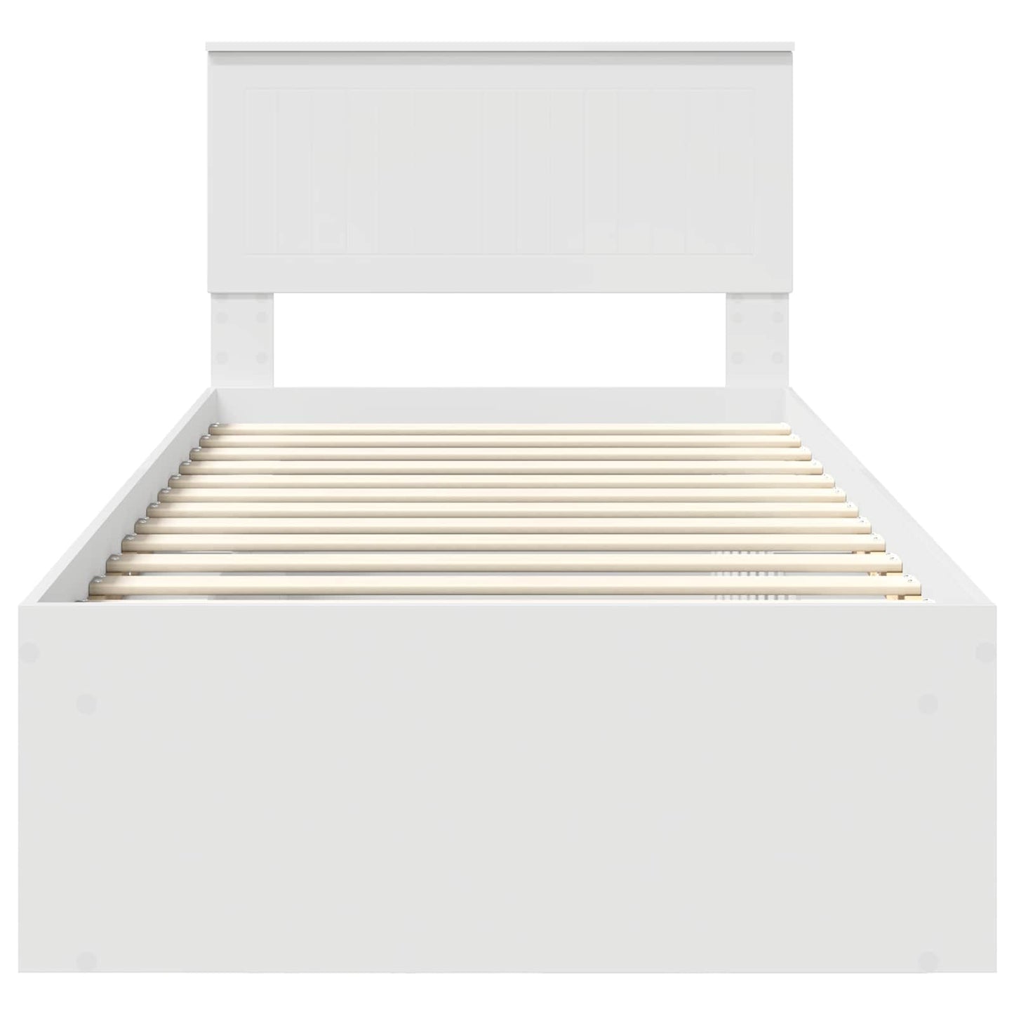 Bed Frame with Headboard White 90 x 190 cm Solid Pine Wood