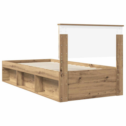 Bed Frame Artisian Oak 90 x 190 cm Solid Pine Wood