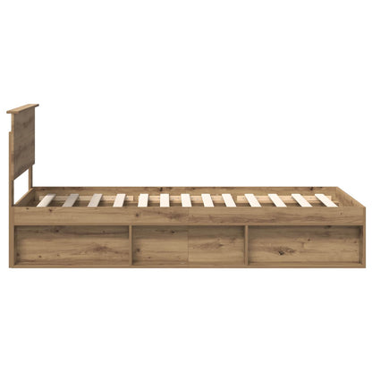Bed Frame Artisian Oak 90 x 190 cm Solid Pine Wood