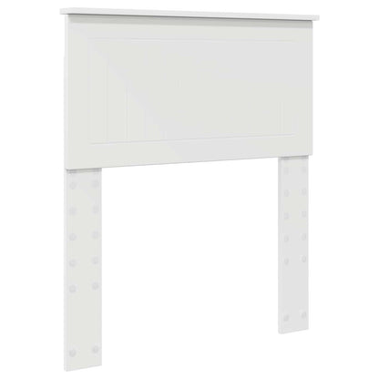 Bed Frame with Headboard White 75 x 190 cm Solid Pine Wood