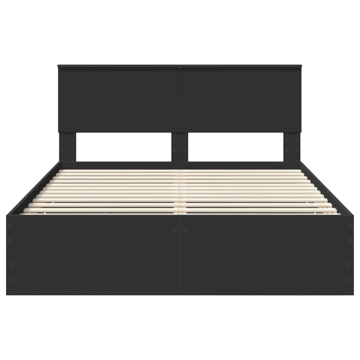 Bed Frame with Drawer Black 140 x 200 cm Engineer Wood