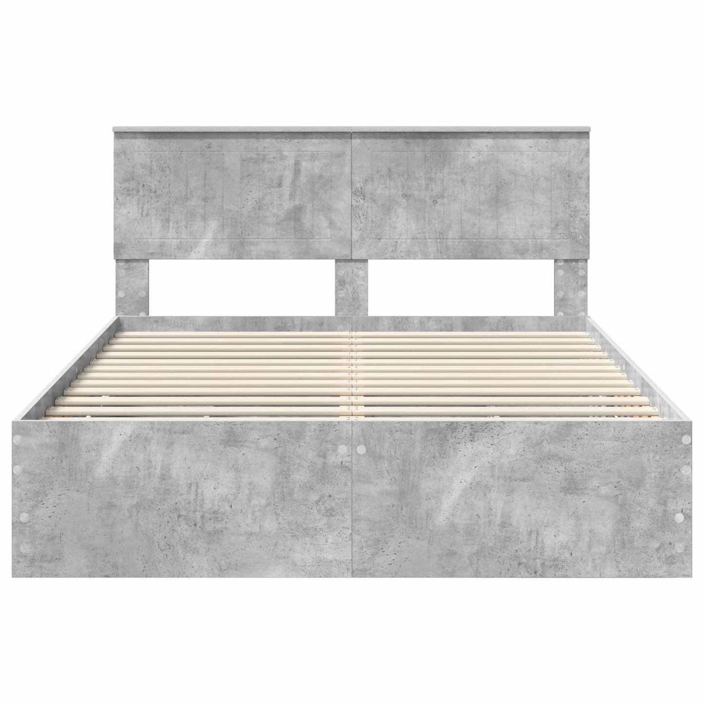 Bed Frame with Drawer Concrete Grey 140 x 200 cm Engineer Wood