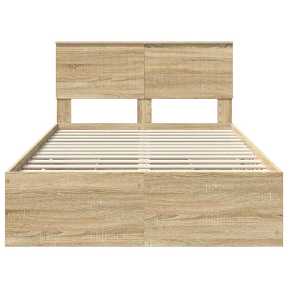 Bed Frame with Drawer Sonoma Oak 120 x 190 cm Engineer Wood