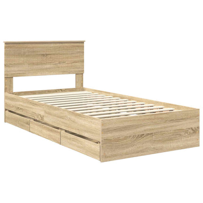 Bed Frame with Drawer Sonoma Oak 100 x 200 cm Engineer Wood