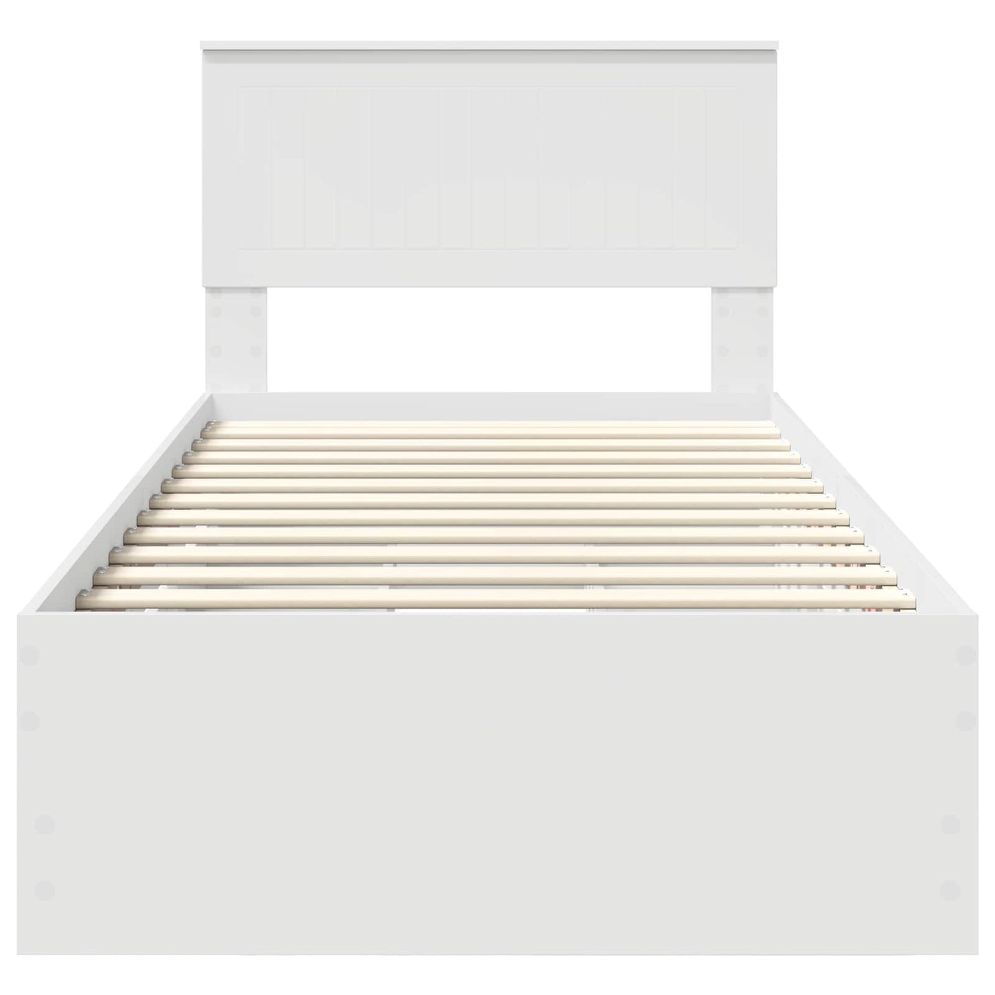 Bed Frame with Drawer White 90 x 200 cm Engineer Wood