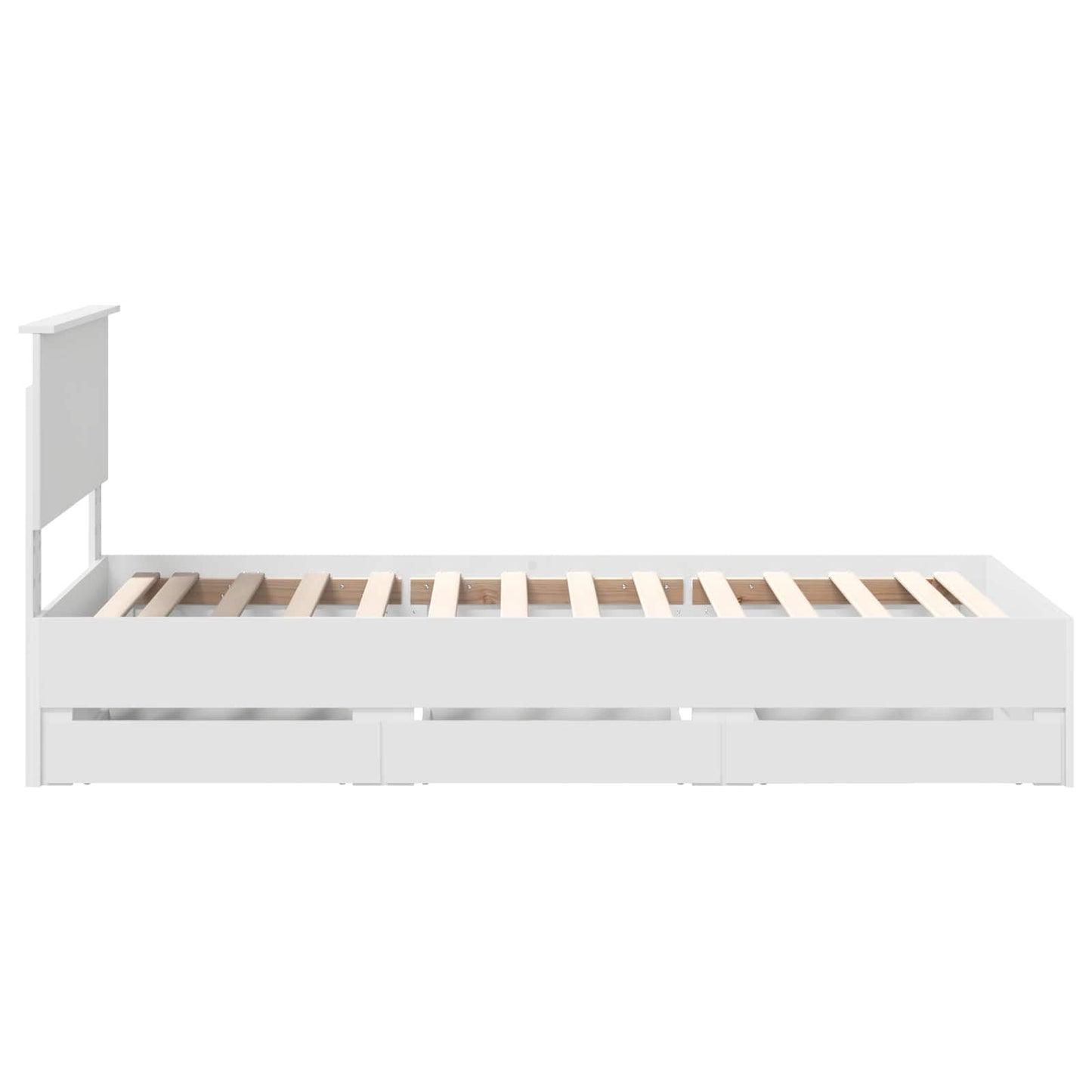 Bed Frame with Drawer White 90 x 200 cm Engineer Wood