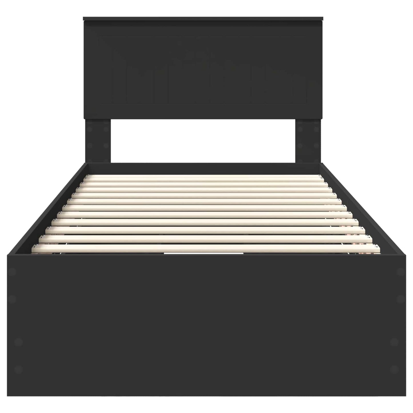 Bed Frame with Drawer Black 90 x 200 cm Engineer Wood