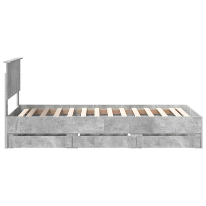 Bed Frame with Drawer Concrete Grey 90 x 200 cm Engineer Wood
