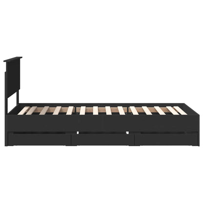 Bed Frame with Drawer Black 90 x 190 cm Engineer Wood