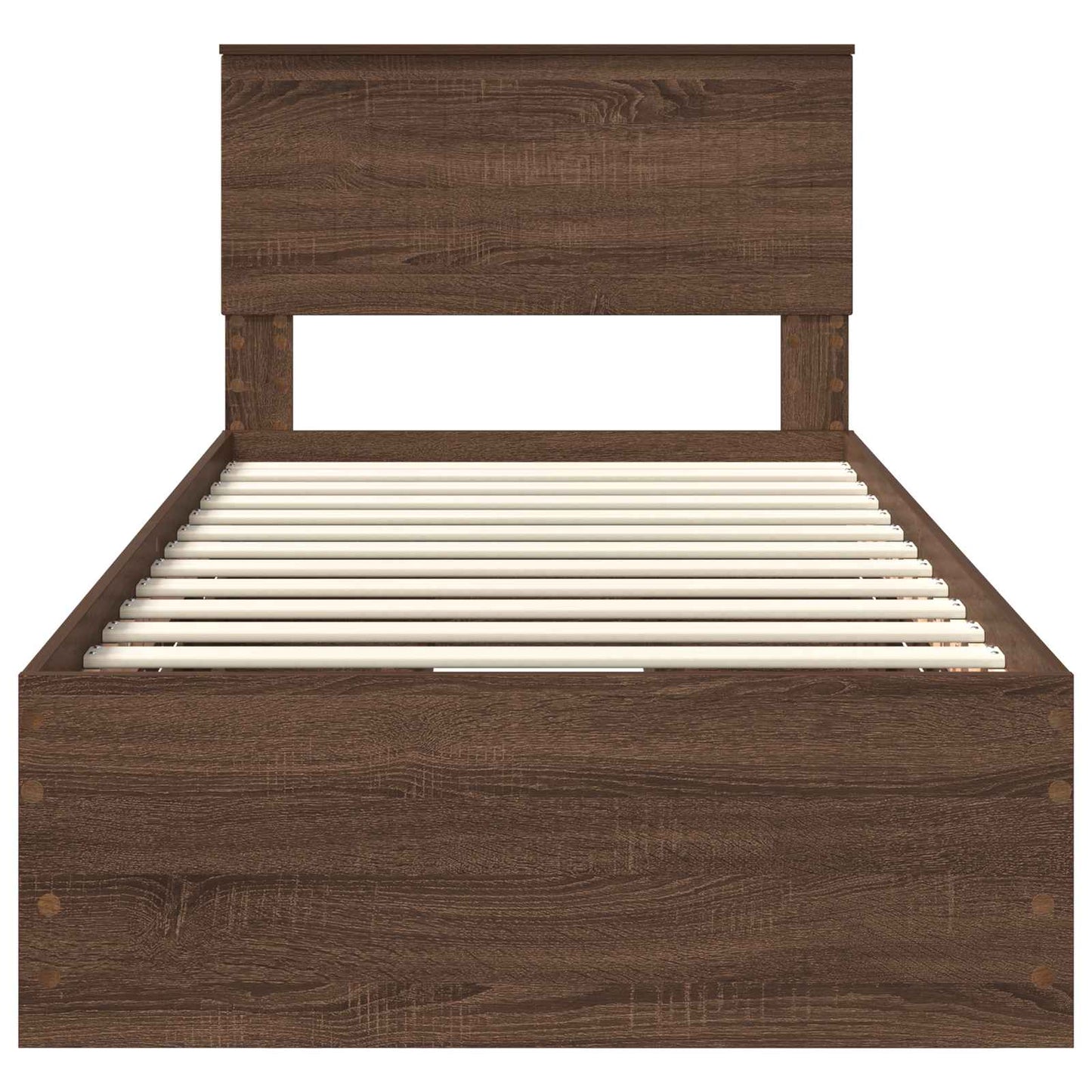 Bed Frame with Drawer Brown Oak 90 x 190 cm Engineer Wood