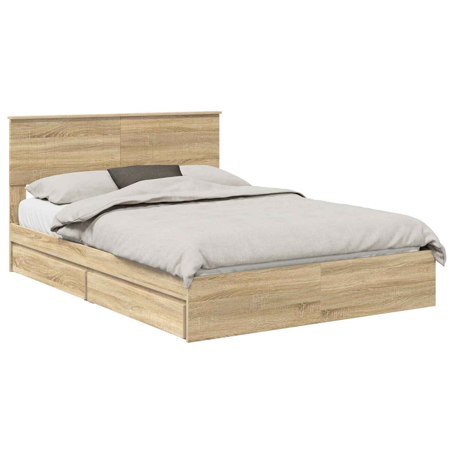 Storage Bed with Drawer Sonoma Oak 140 x 200 cm Engineered Wood
