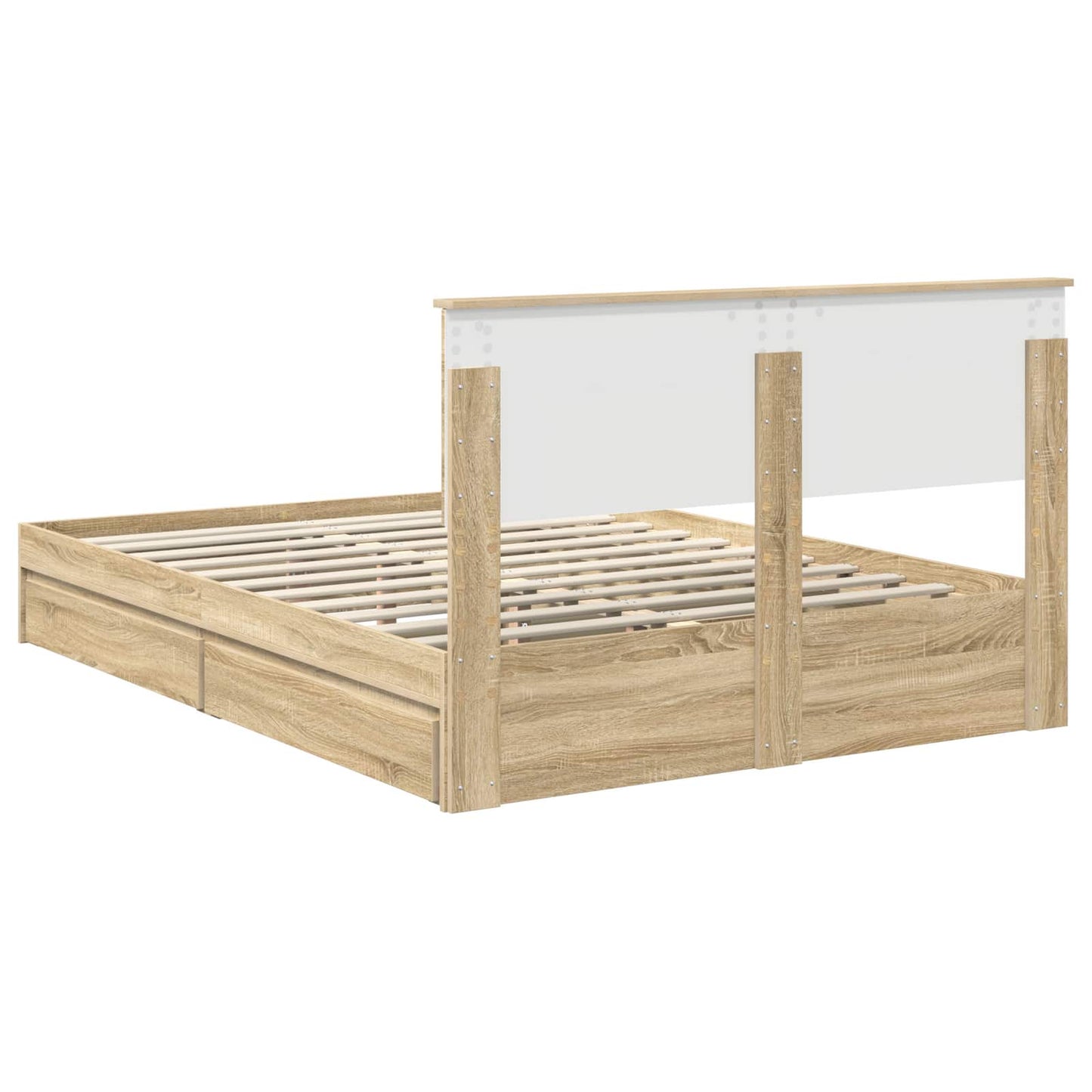 Storage Bed with Drawer Sonoma Oak 140 x 200 cm Engineered Wood