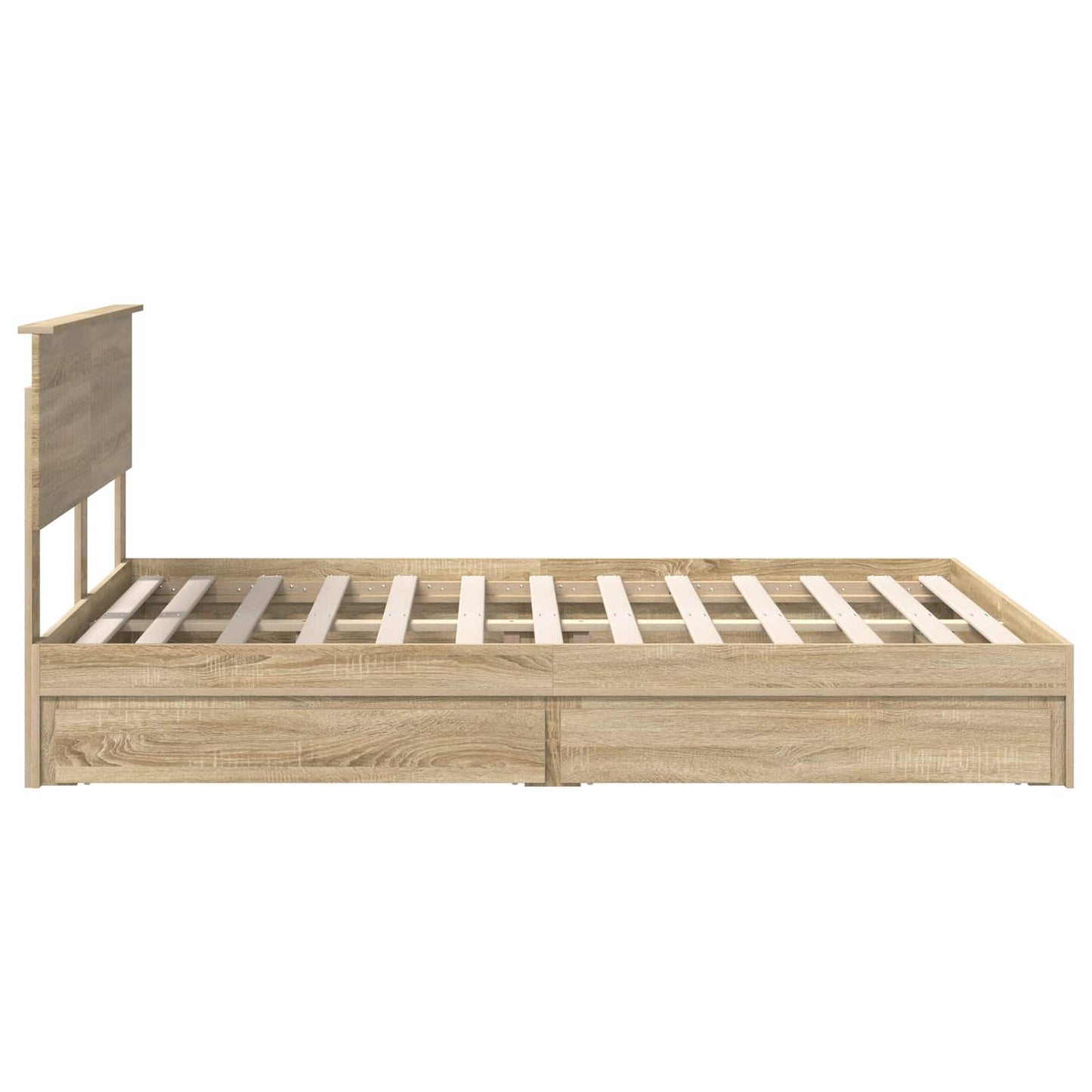 Storage Bed with Drawer Sonoma Oak 140 x 190 cm Engineered Wood