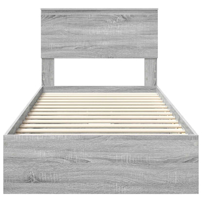 Storage Bed with Drawer Grey Sonoma 90 x 200 cm Engineered Wood