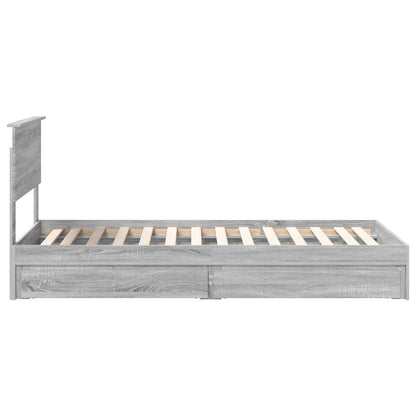 Storage Bed with Drawer Grey Sonoma 90 x 200 cm Engineered Wood