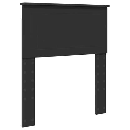 Storage Bed with Headboard Black 75 x 190 cm Engineered Wood