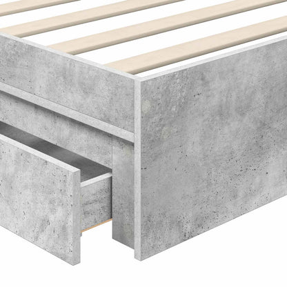 Storage Bed Concrete Grey 75 x 190 cm Engineered Wood