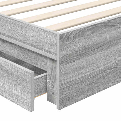 Storage Bed with Drawer Grey Sonoma 75 x 190 cm Engineered Wood