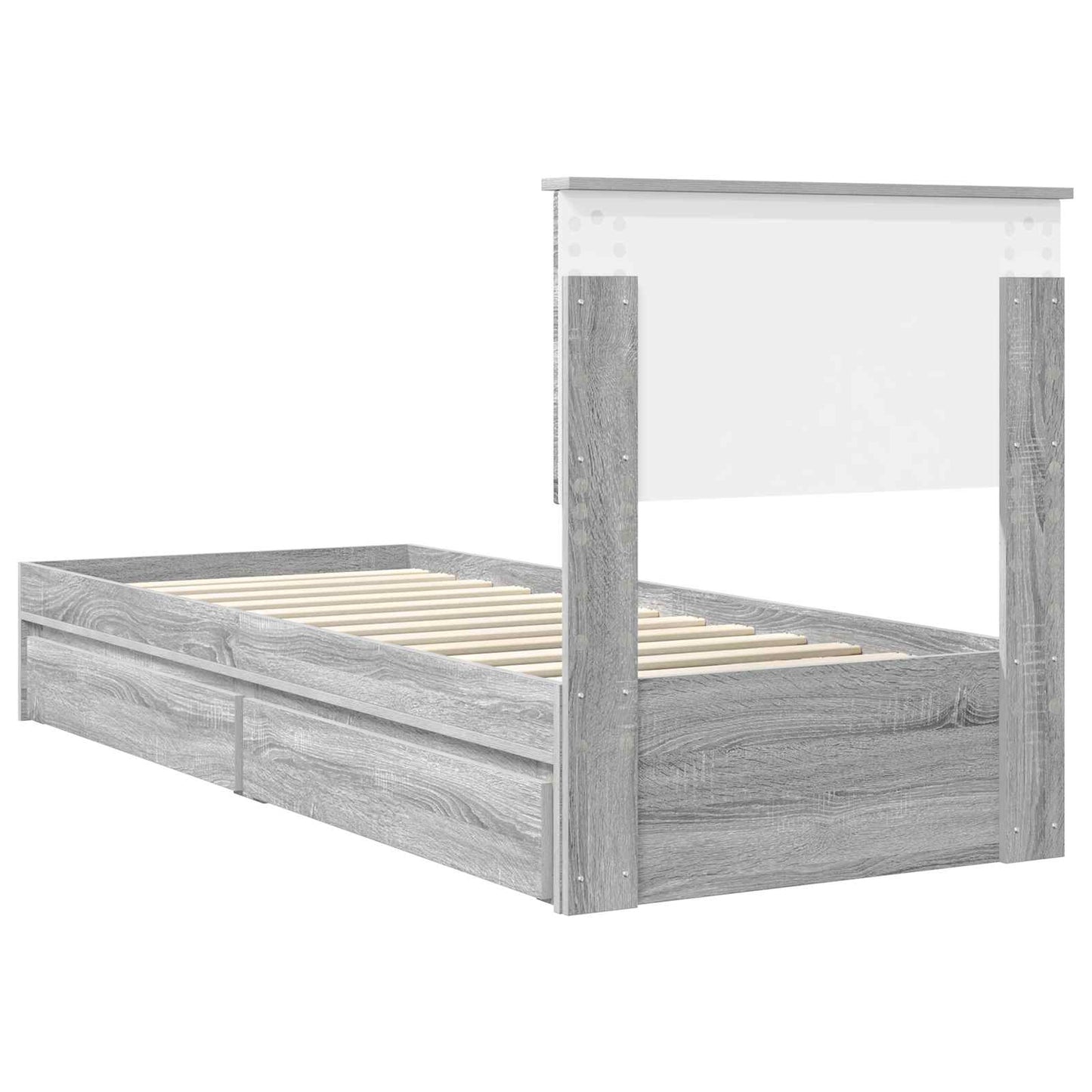 Storage Bed with Drawer Grey Sonoma 75 x 190 cm Engineered Wood