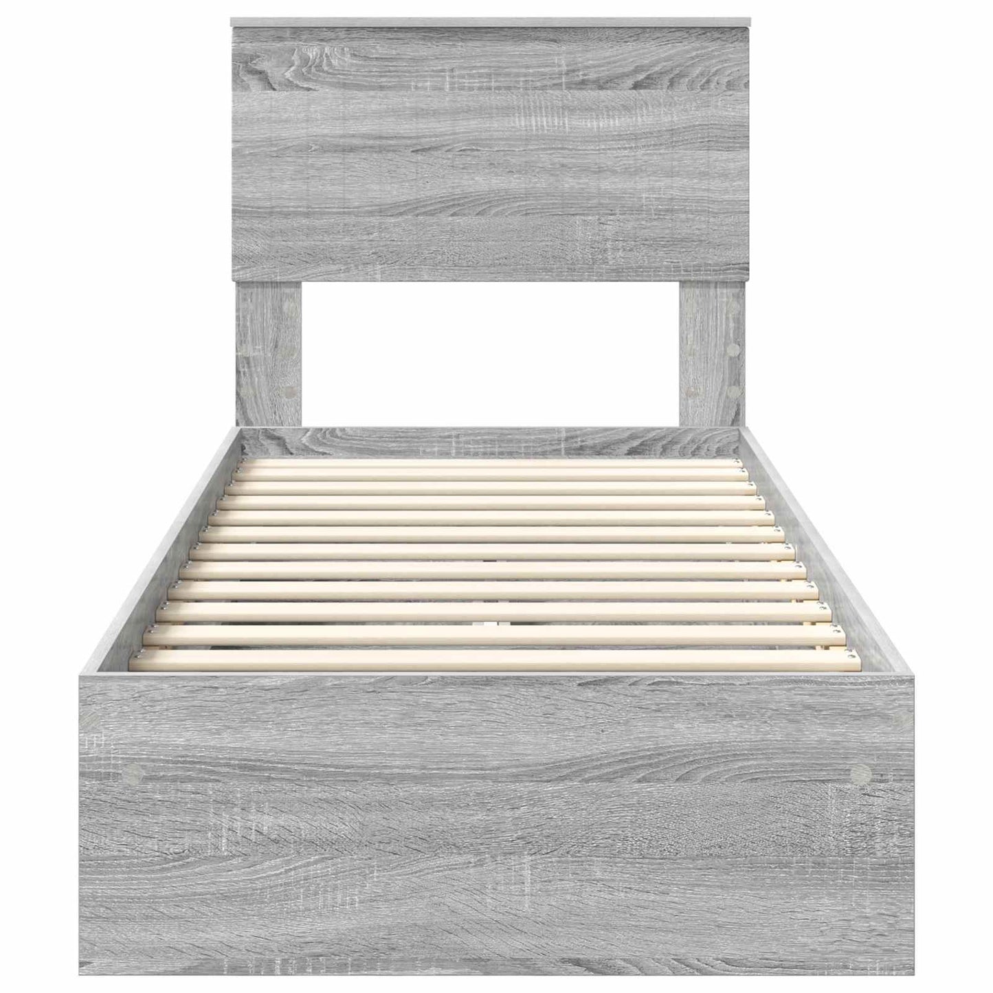 Storage Bed with Drawer Grey Sonoma 75 x 190 cm Engineered Wood
