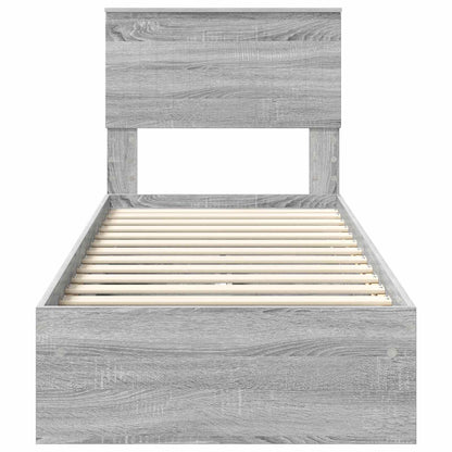 Storage Bed with Drawer Grey Sonoma 75 x 190 cm Engineered Wood