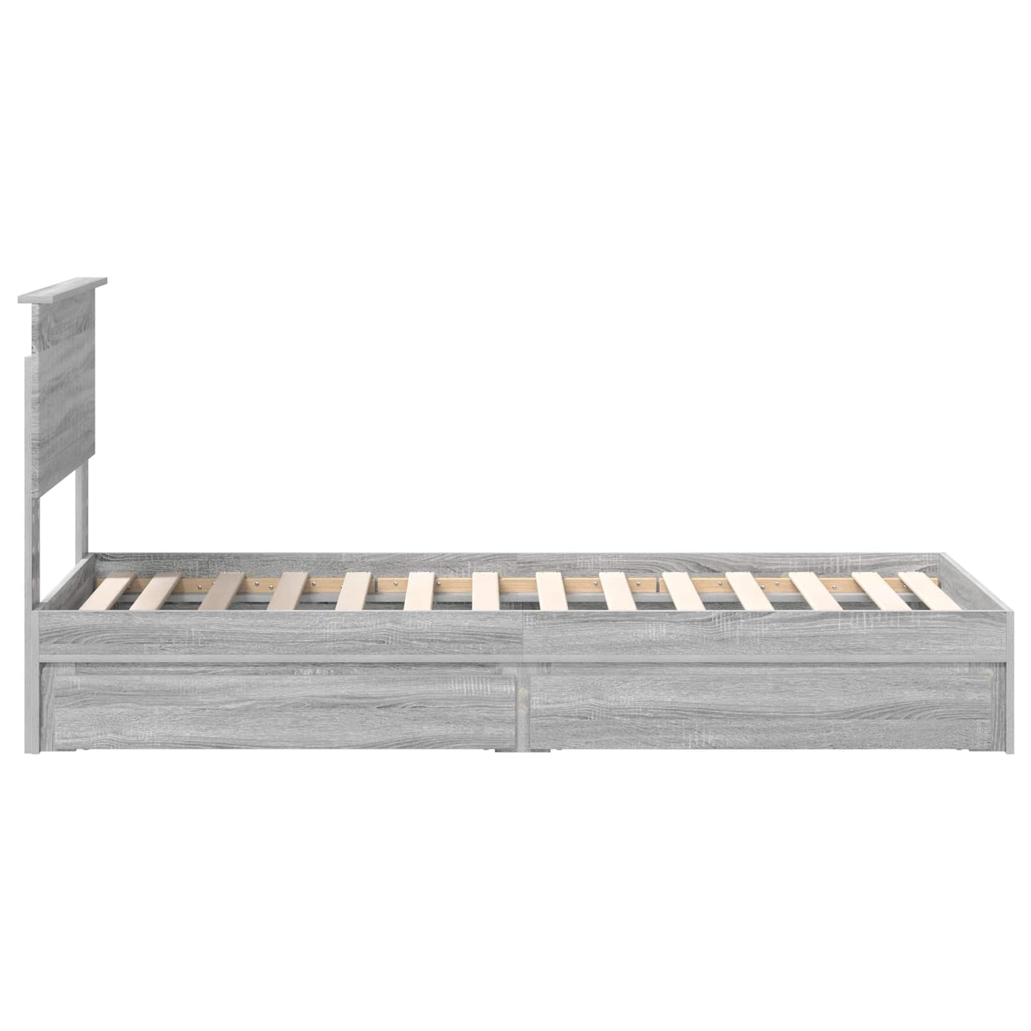 Storage Bed with Drawer Grey Sonoma 75 x 190 cm Engineered Wood