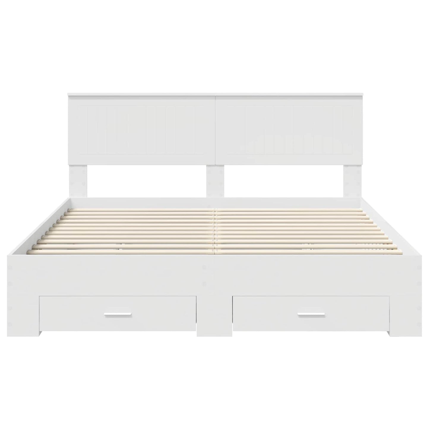 Bed Frame with Drawer White 160 x 200 cm Engineered Wood