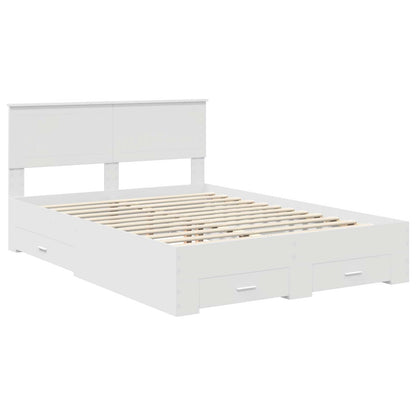 Bed Frame with Drawer White 140 x 200 cm Engineered Wood