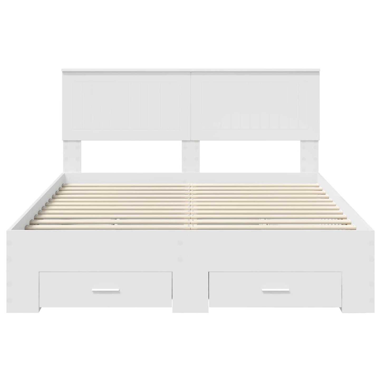Bed Frame with Drawer White 140 x 200 cm Engineered Wood