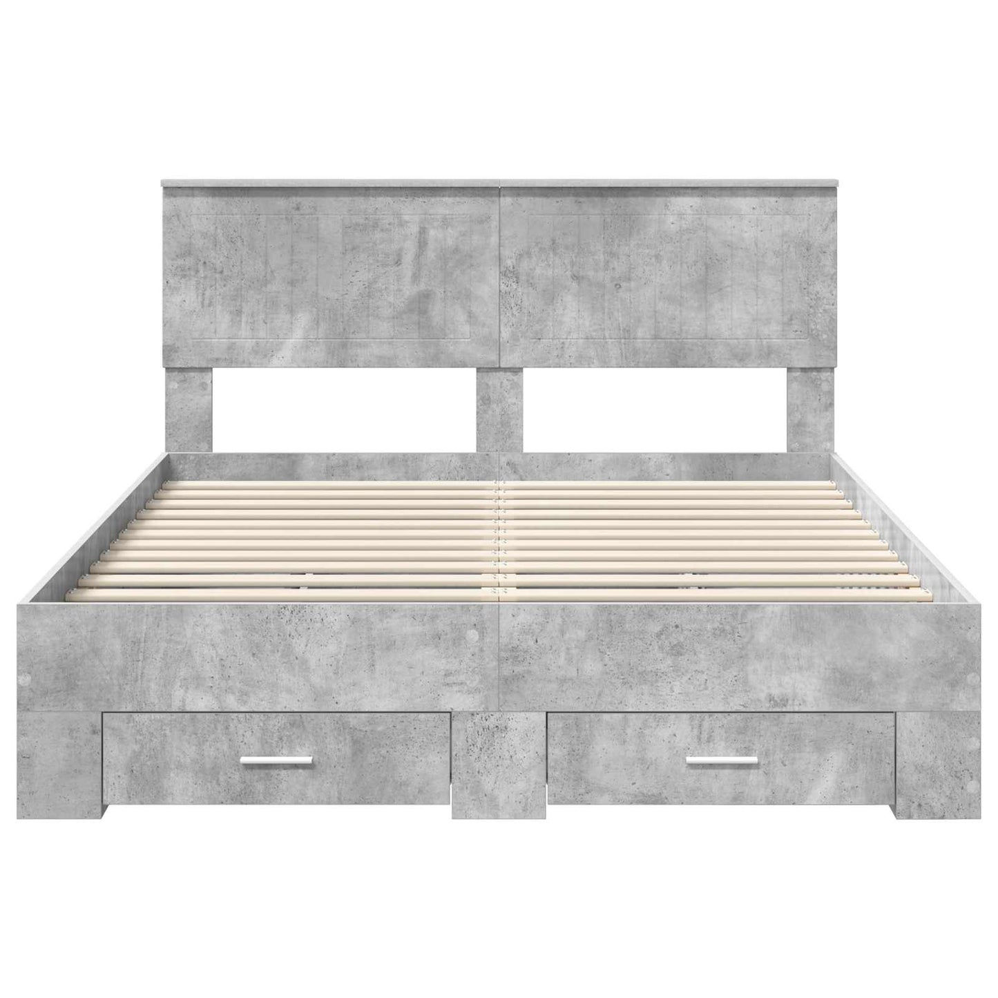 Bed Frame Concrete Grey 140 x 200 cm Engineered Wood