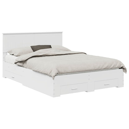 Bed Frame with Drawer White 140 x 190 cm Engineered Wood