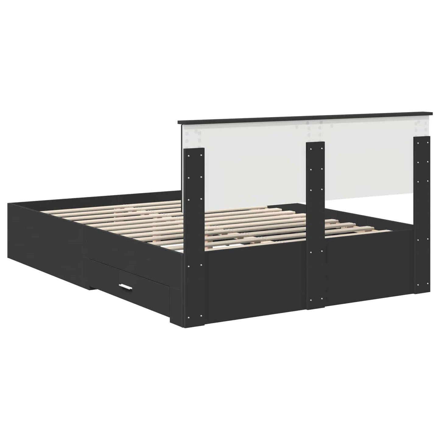 Bed Frame with Drawer Black 135 x 190 cm Engineered Wood