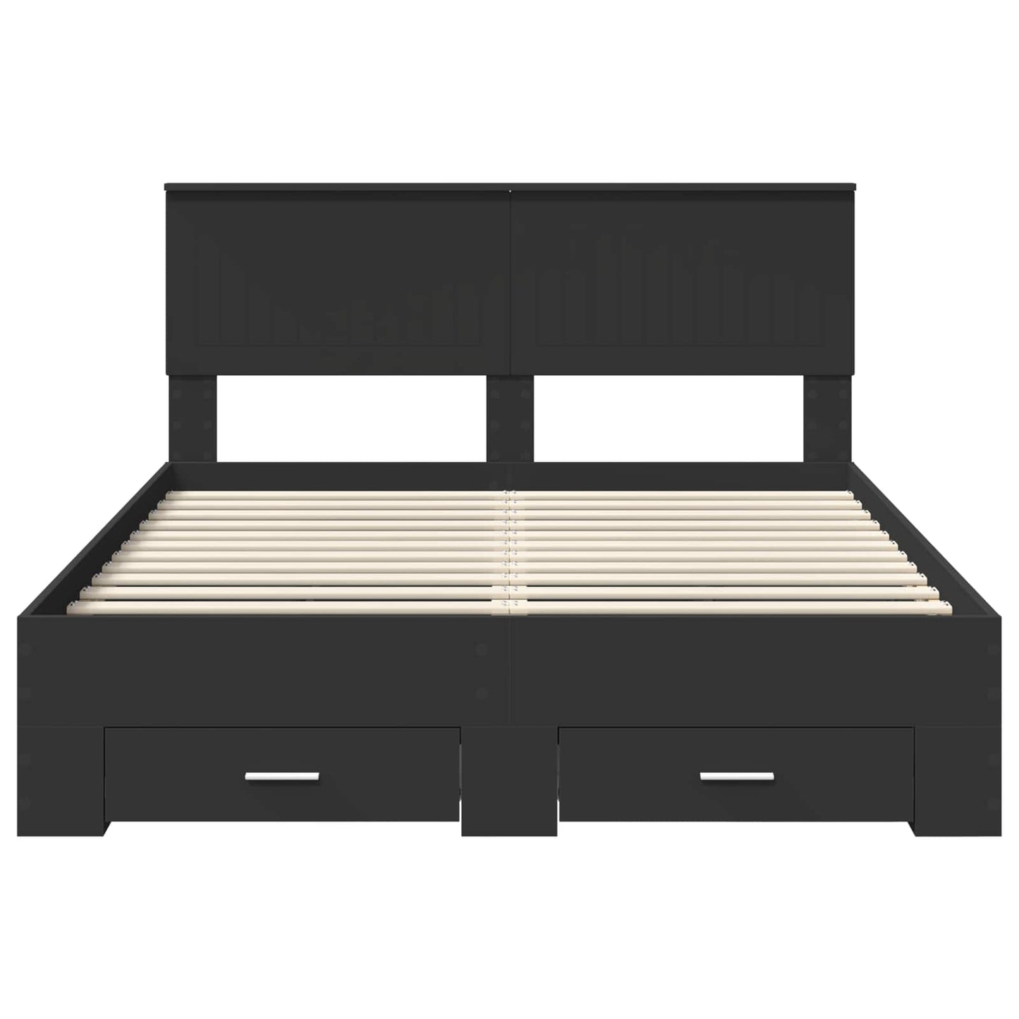 Bed Frame with Drawer Black 135 x 190 cm Engineered Wood