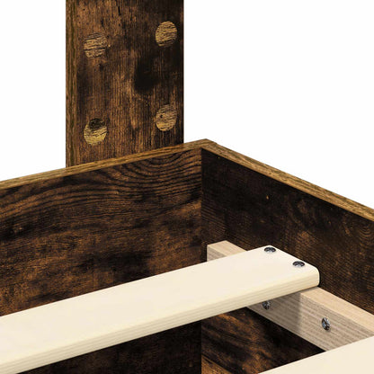 Bed Frame with Drawer Smoked Oak 135 x 190 cm Engineered Wood