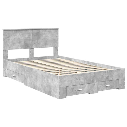 Bed Frame Concrete Grey 120 x 190 cm Engineered Wood