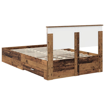 Bed Frame with Drawer Old Wood 120 x 190 cm Engineered Wood