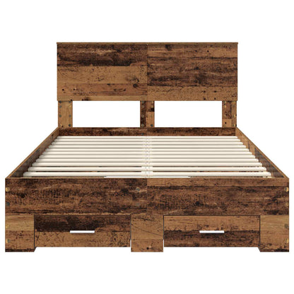 Bed Frame with Drawer Old Wood 120 x 190 cm Engineered Wood