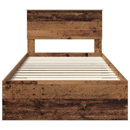Bed Frame with Drawer Old Wood 100 x 200 cm Engineered Wood