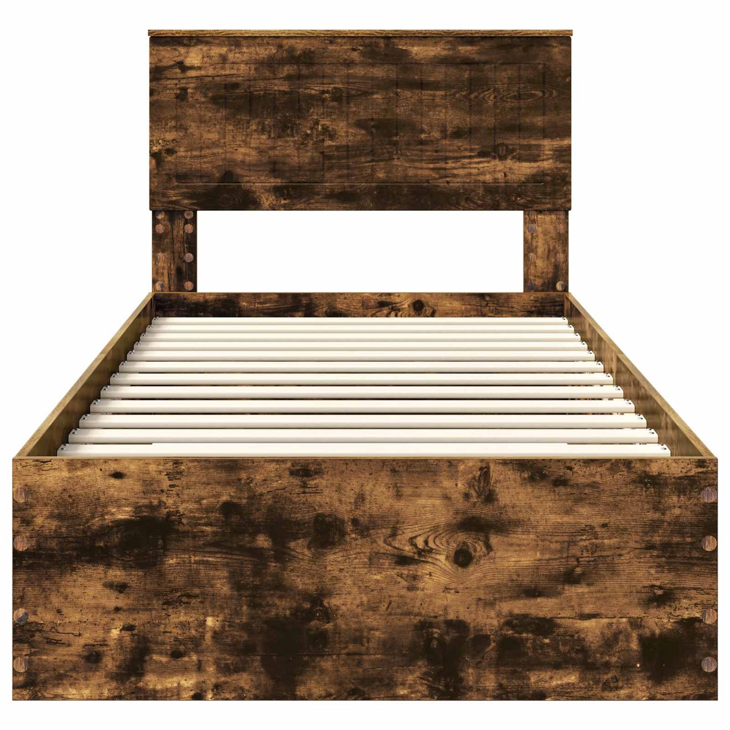 Bed Frame with Drawer Smoked Oak 90 x 200 cm Engineered Wood