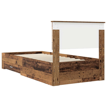 Bed Frame with Drawer Old Wood 90 x 200 cm Engineered Wood