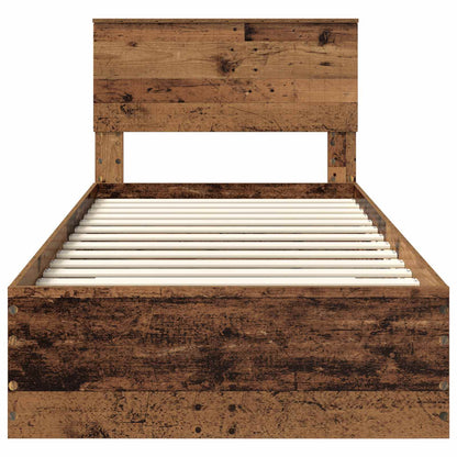 Bed Frame with Drawer Old Wood 90 x 200 cm Engineered Wood