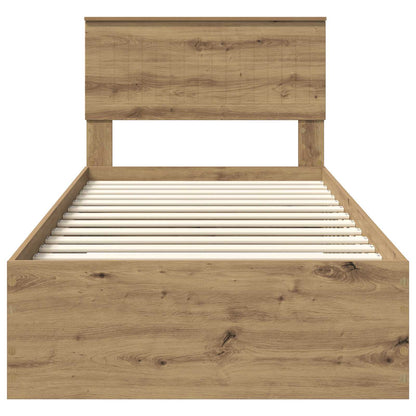 Bed Frame with Drawer Artisan Oak 90 x 200 cm Engineered Wood